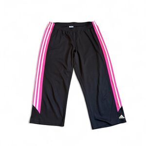 Y2K Adidas Pink Striped Gaucho Capris Size M